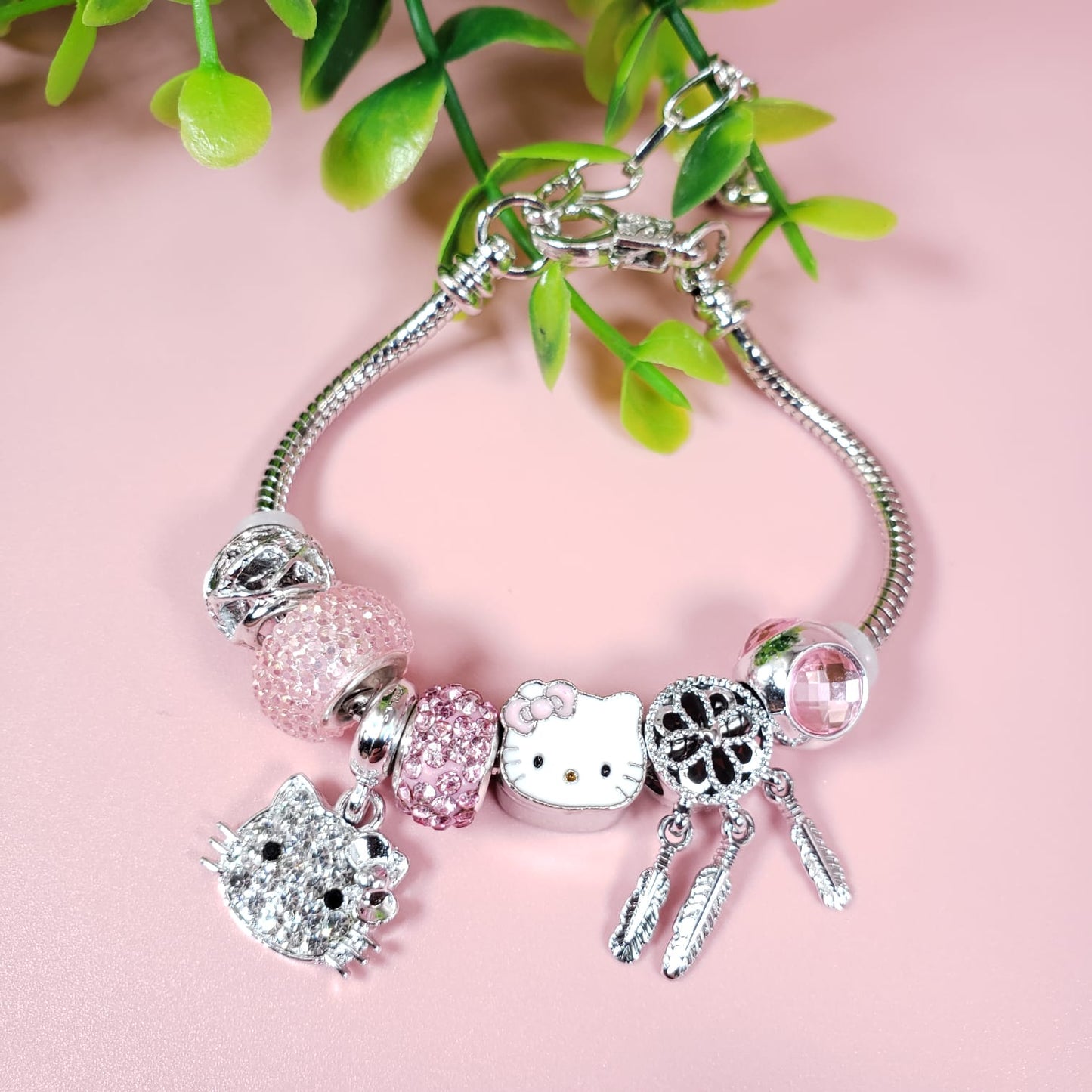 Hello Kitty Bling Bling Face Charm Bracelet