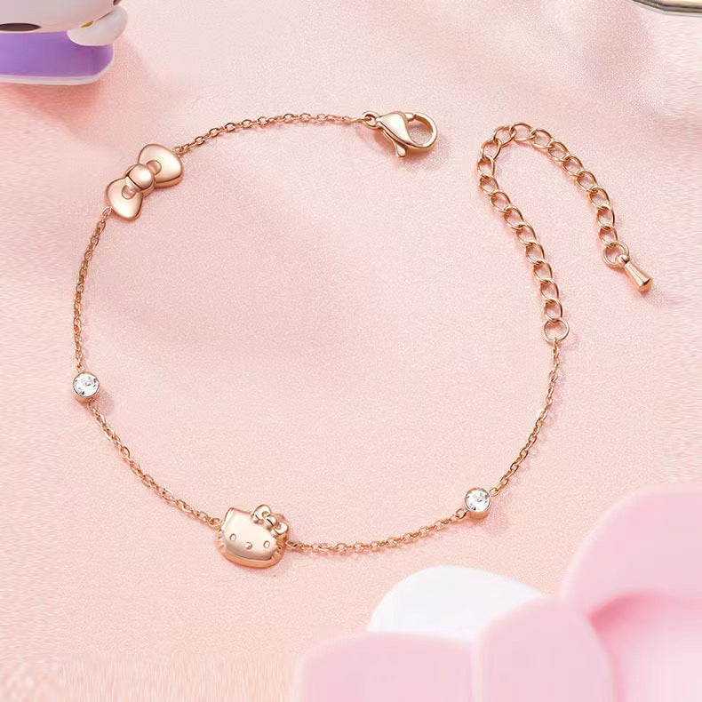 Hello Kitty Rose Gold Chain Bracelet