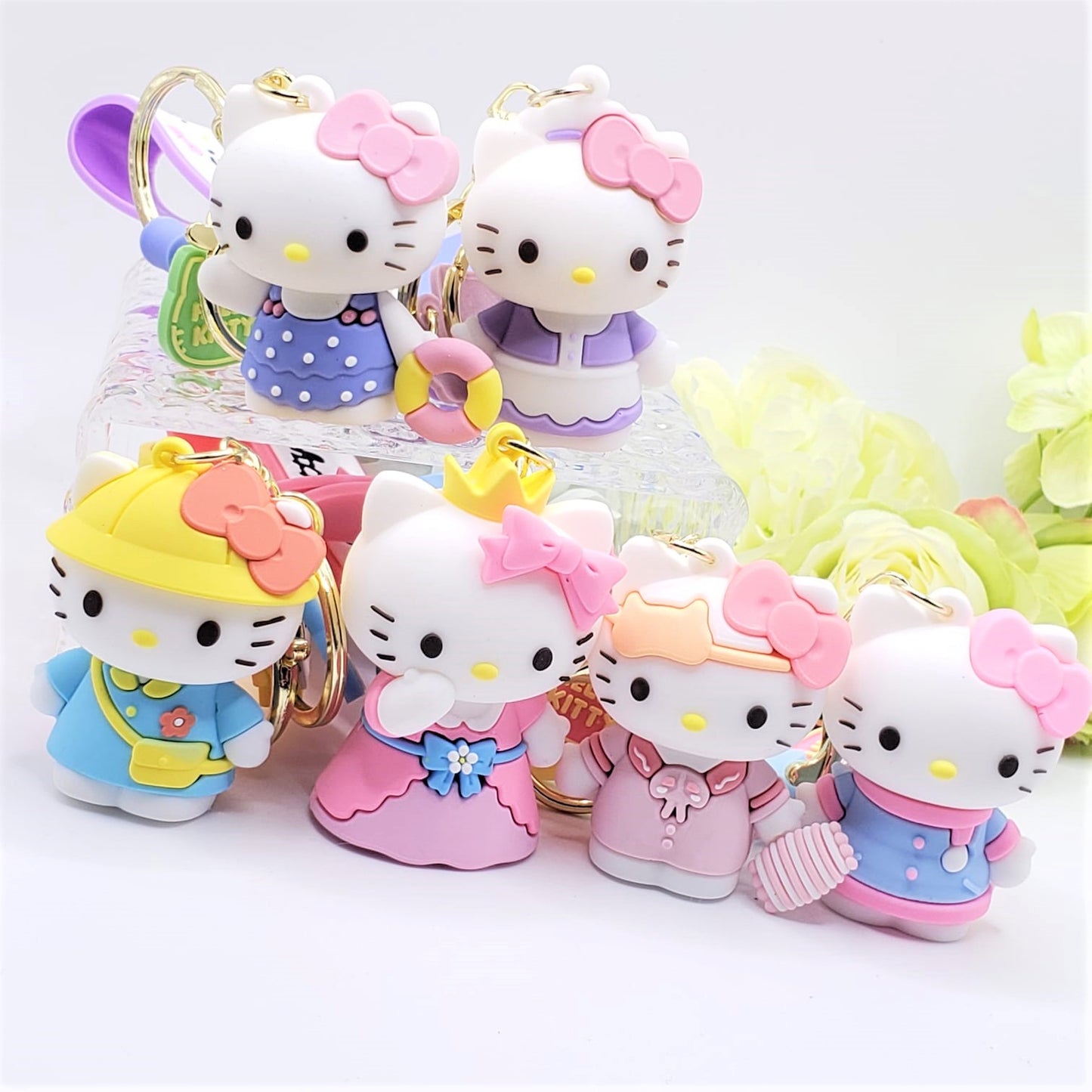 3D Pinafore Hello Kitty Hand Strap Keychain