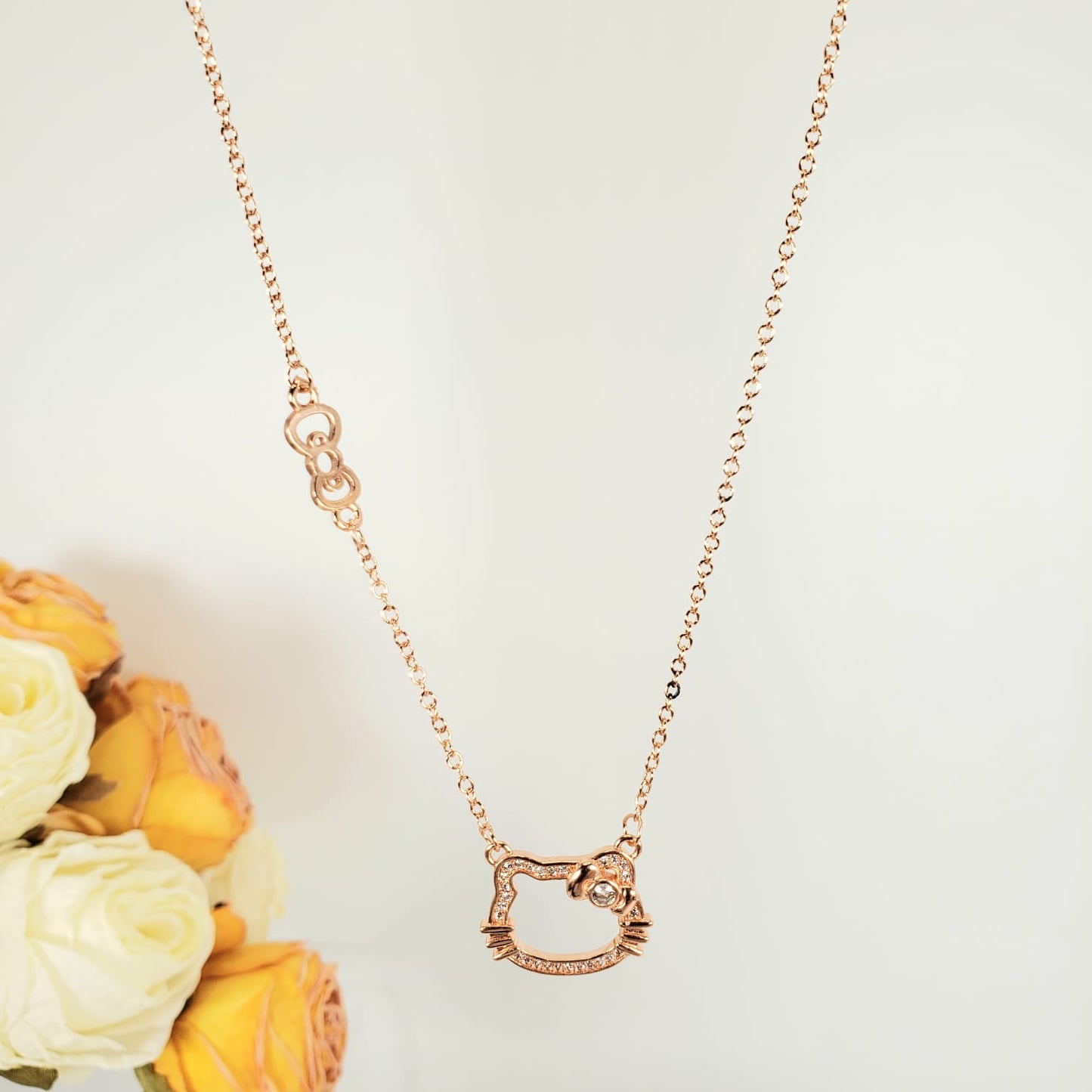 Hello Kitty Rose Gold Bowtie Necklace