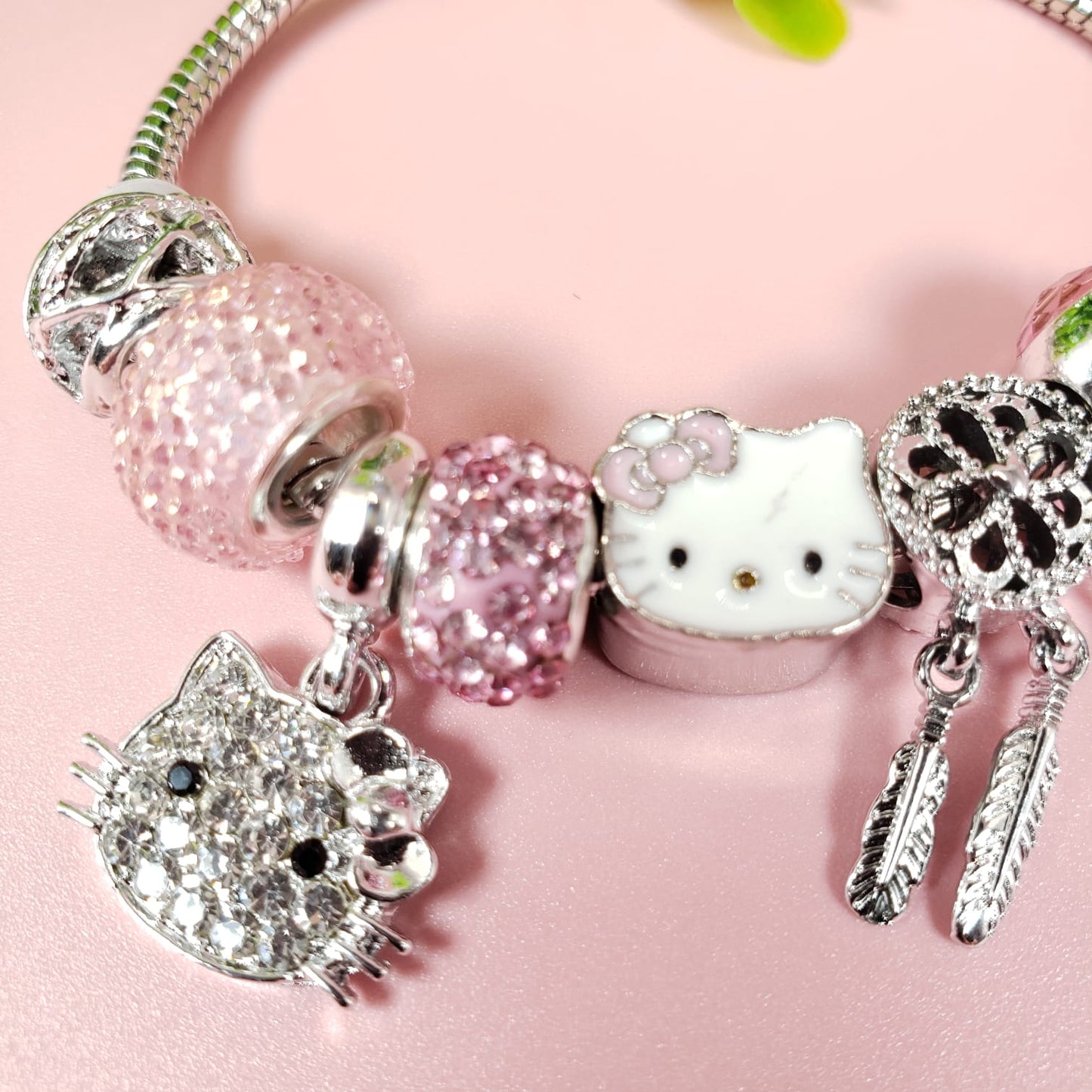 Hello Kitty Bling Bling Face Charm Bracelet