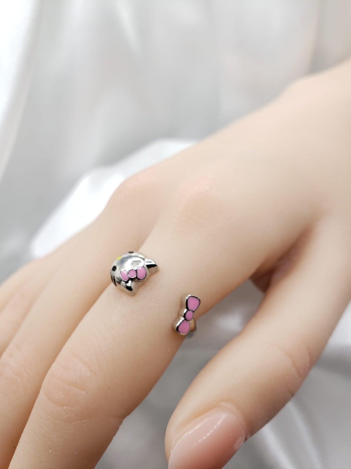 3D Hello Kitty S925 Silver Ring