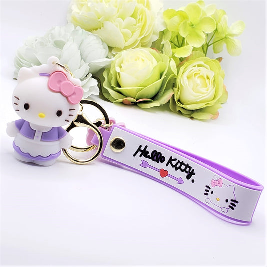 3D Pinafore Hello Kitty Hand Strap Keychain