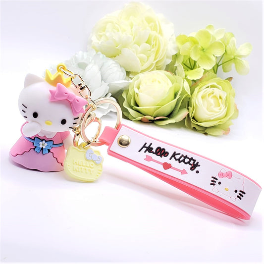 3D Princess Dress Hello Kitty Hand Strap Keychain