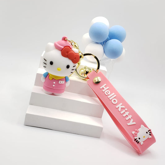 3D The Bell Hello Kitty Hand Strap Keychain #Red