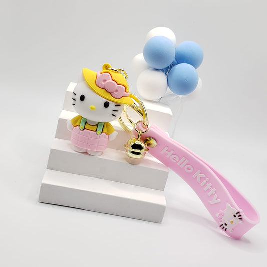 3D The Bell Hello Kitty Hand Strap Keychain #Pink