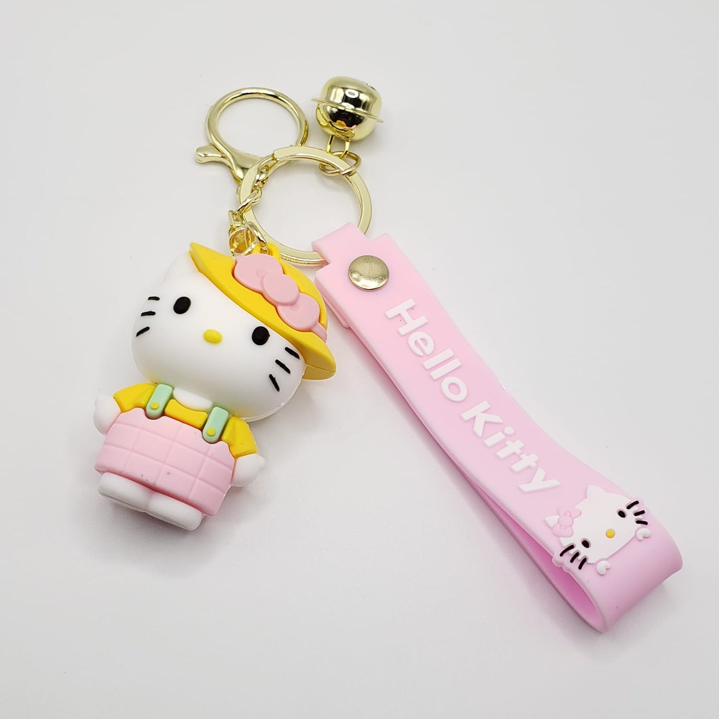 3D The Bell Hello Kitty Hand Strap Keychain #Pink