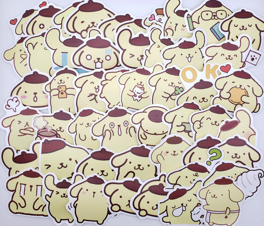 Pom Pom Purin Waterproof Stickers