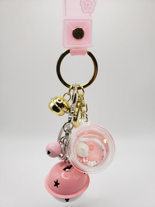 Hello Kitty Floating Milk Tea Keychains